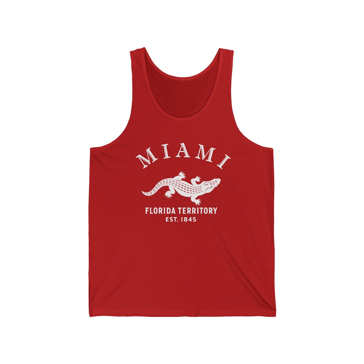 Miami Florida Vintage Retro Unisex Cotton Jersey Tank Top - White Logo