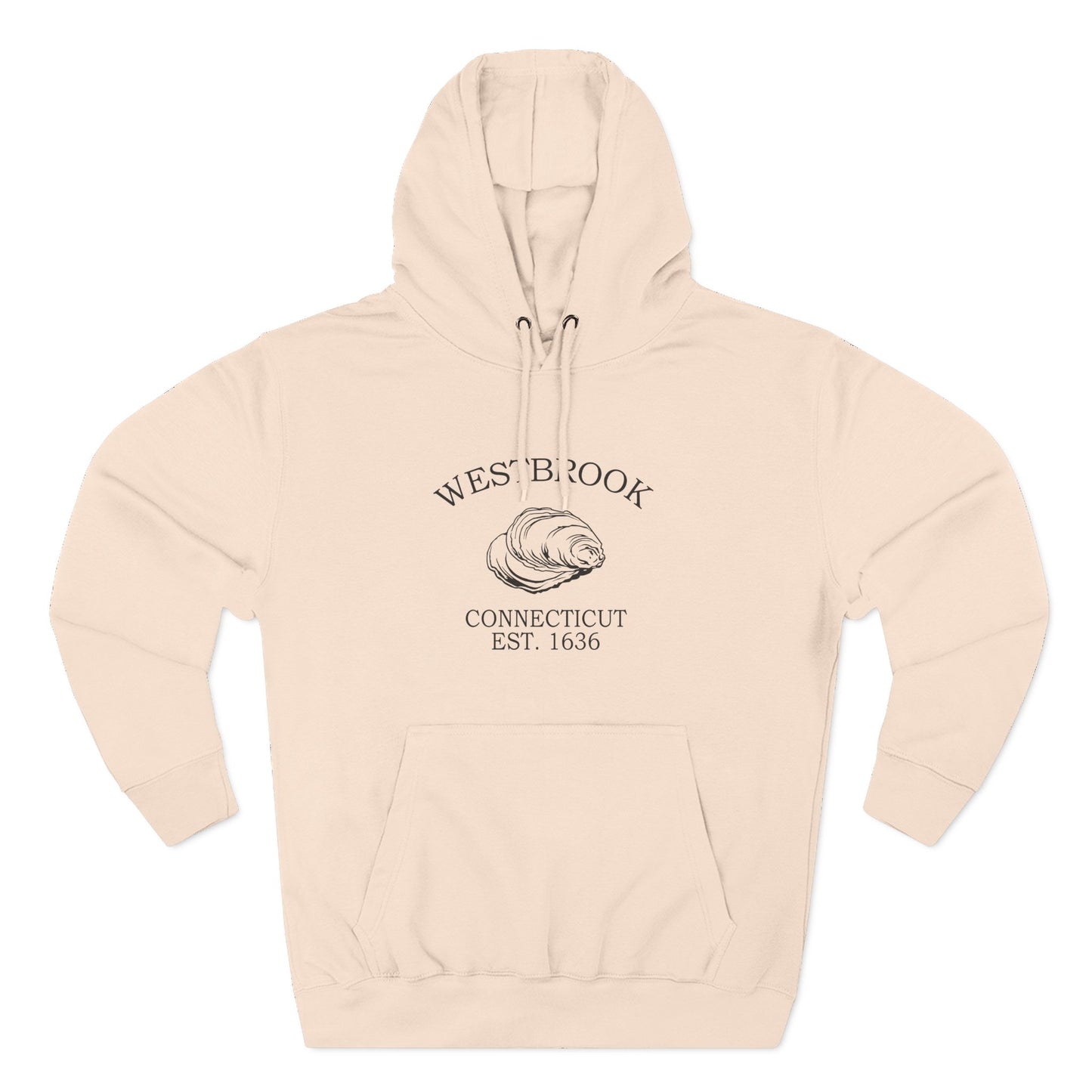 Westbrook Connecticut Vintage Retro Unisex Heavy Cotton Hoodie - Black Logo