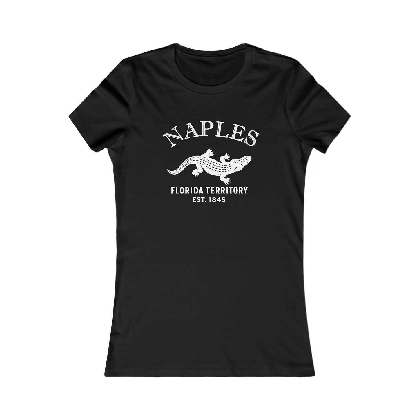 Naples Florida Vintage Retro Womens Fitted Ringspun Cotton Tee - White Logo