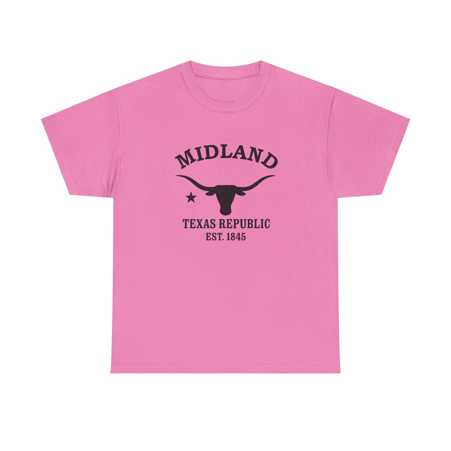 Midland Texas Vintage Retro Unisex Heavy Cotton Tee - Black Logo
