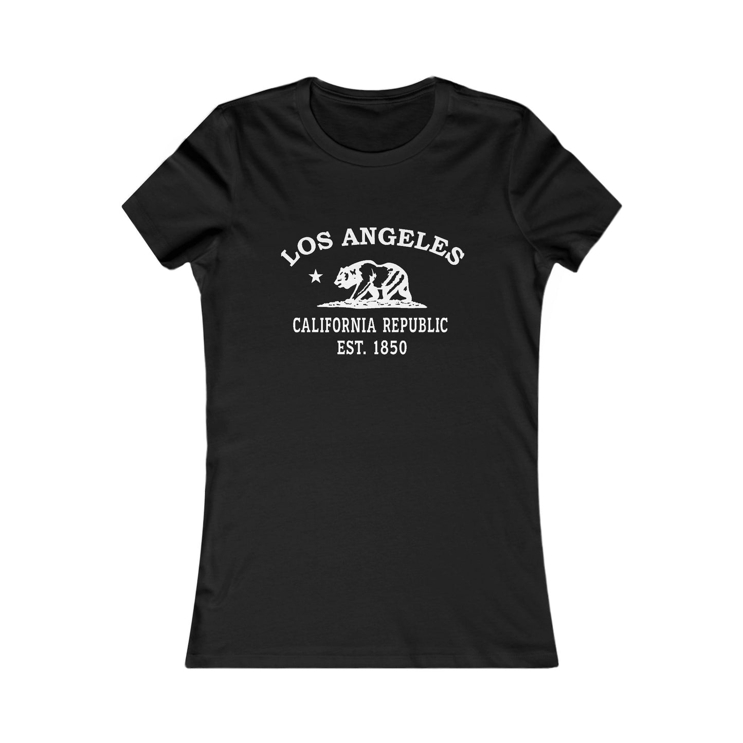 Los Angeles California Vintage Retro Womens Fitted Ringspun Cotton Tee - White Logo