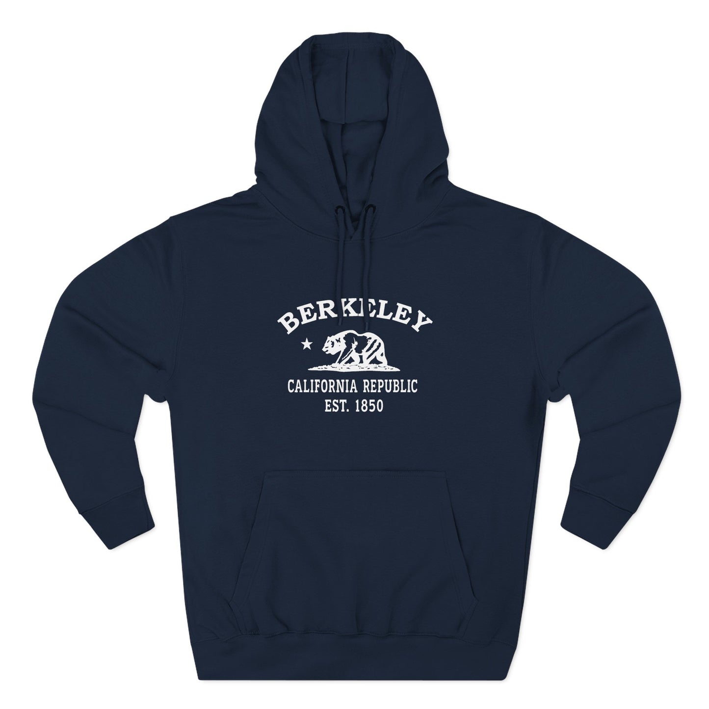 Berkeley California Vintage Retro Unisex Heavy Cotton Hoodie - White Logo