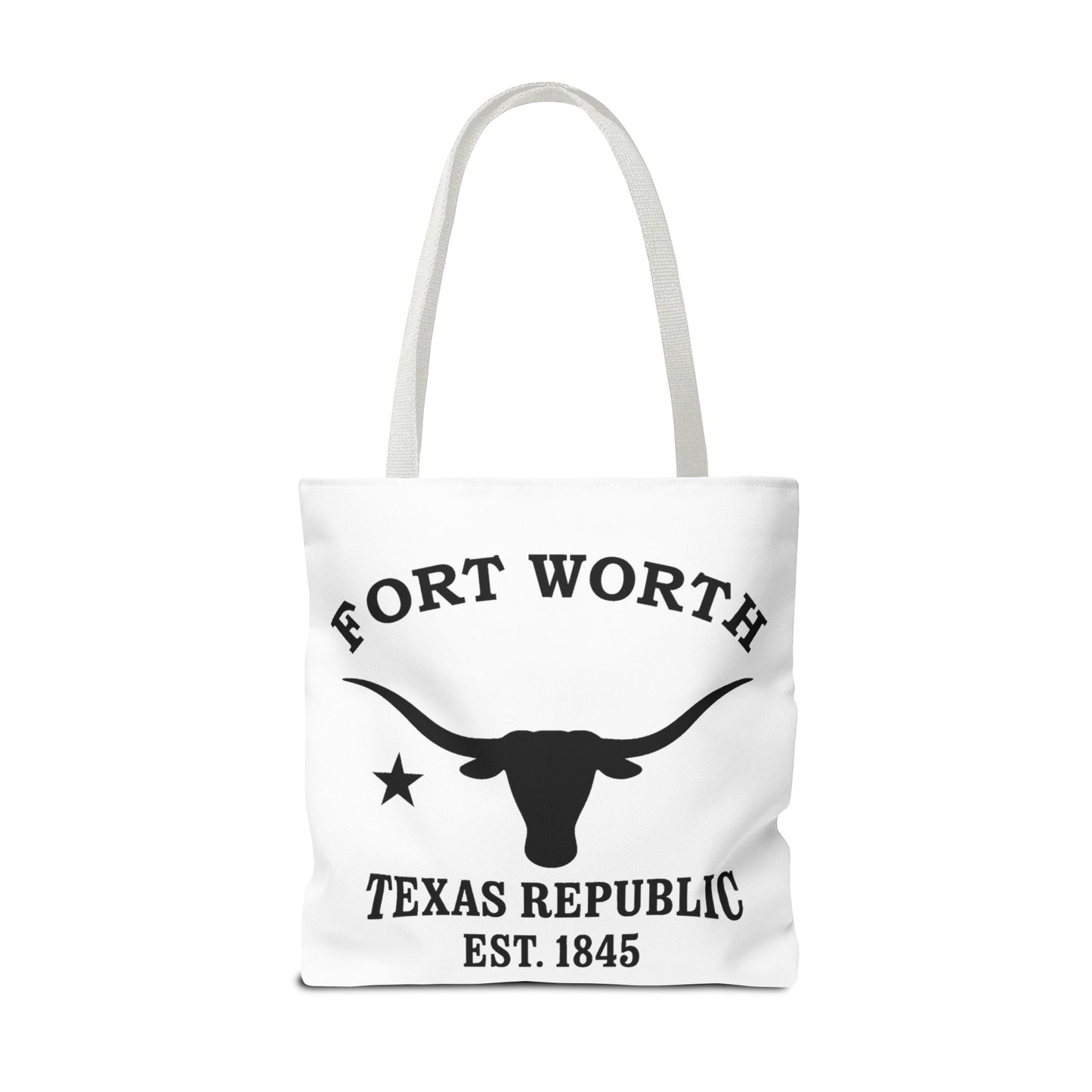 Fort Worth Texas Vintage Retro Light Canvas Tote - Black Logo