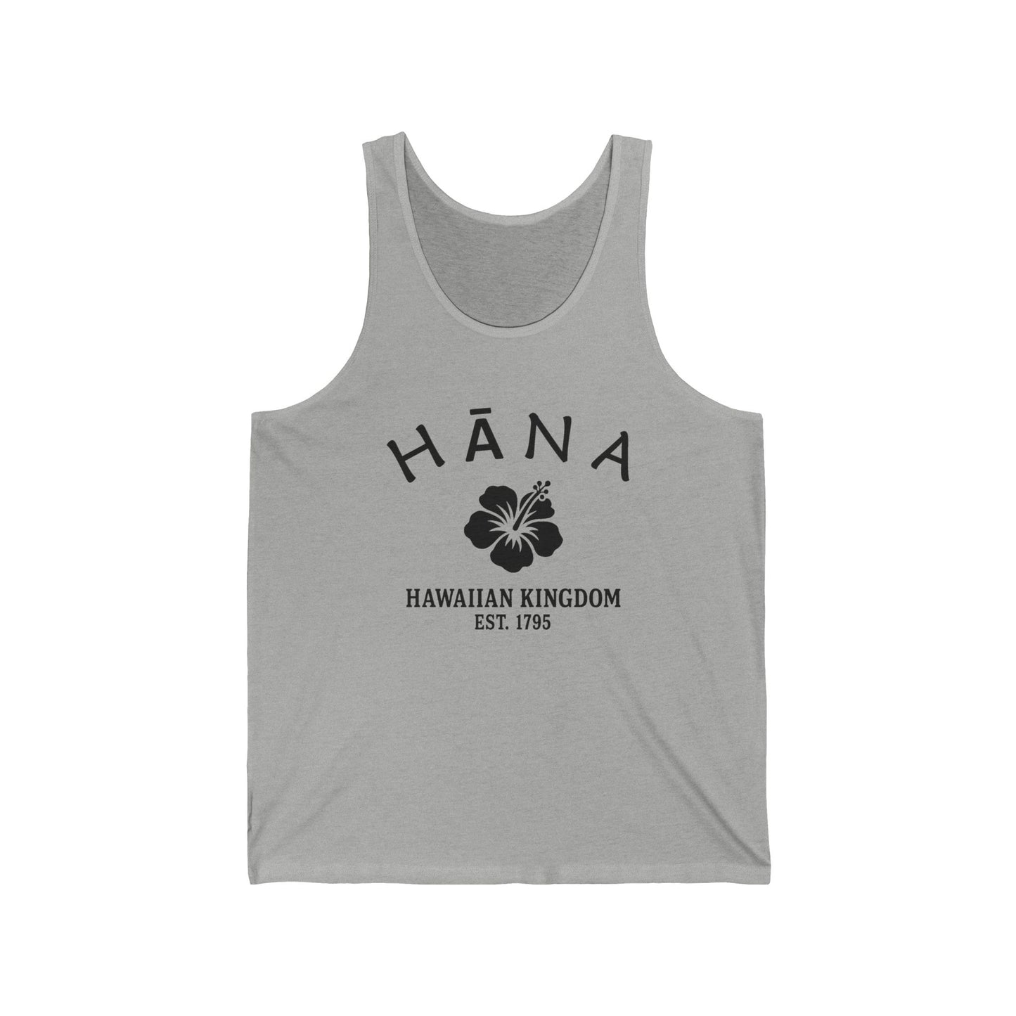 Hana Hawaii Vintage Retro Unisex Cotton Jersey Tank Top - Black Logo