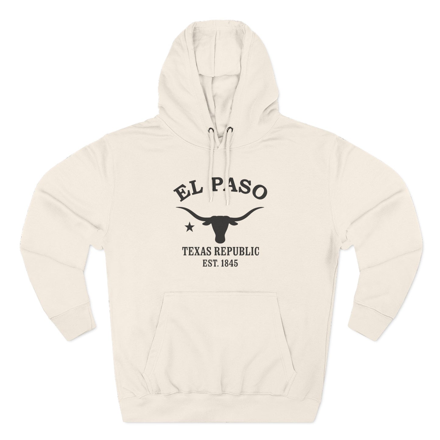 El Paso Texas Vintage Retro Unisex Heavy Cotton Hoodie - Black Logo