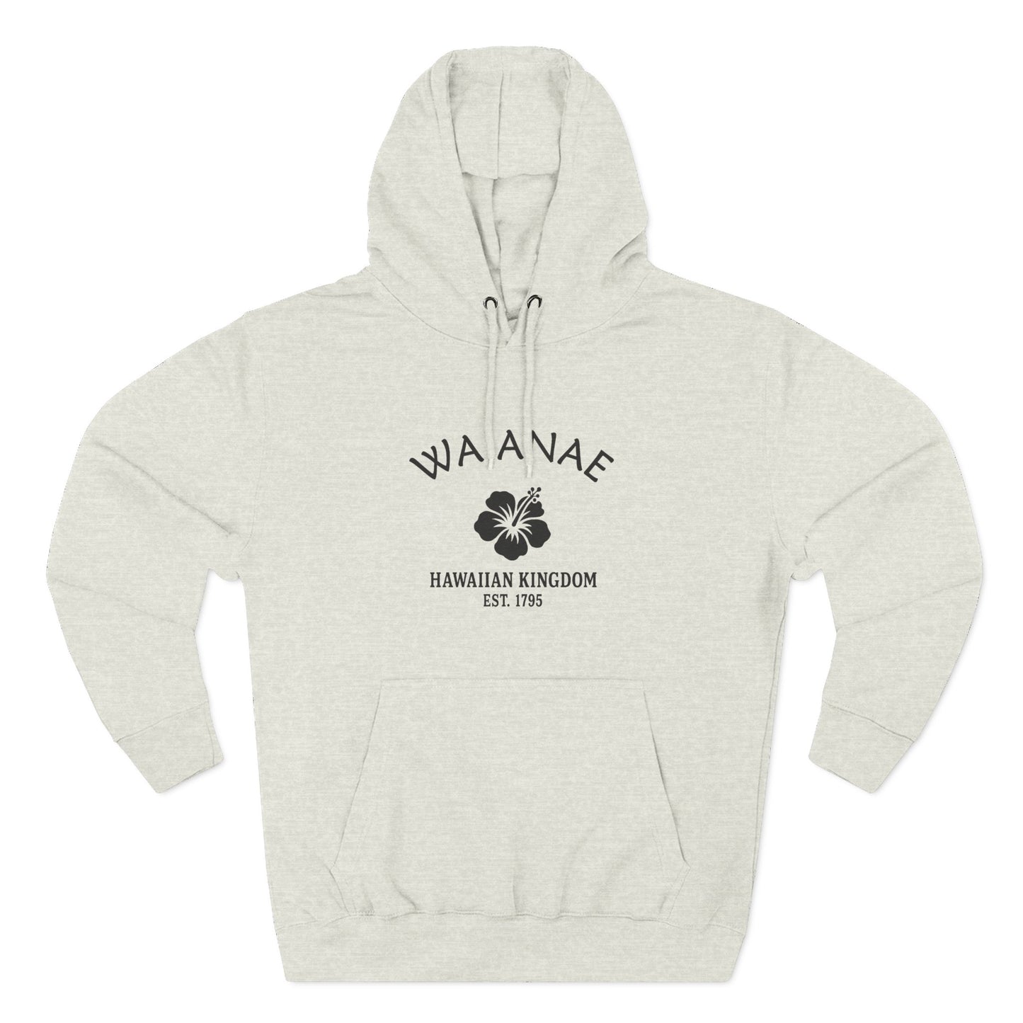 Waianae Hawaii Vintage Retro Unisex Heavy Cotton Hoodie - Black Logo