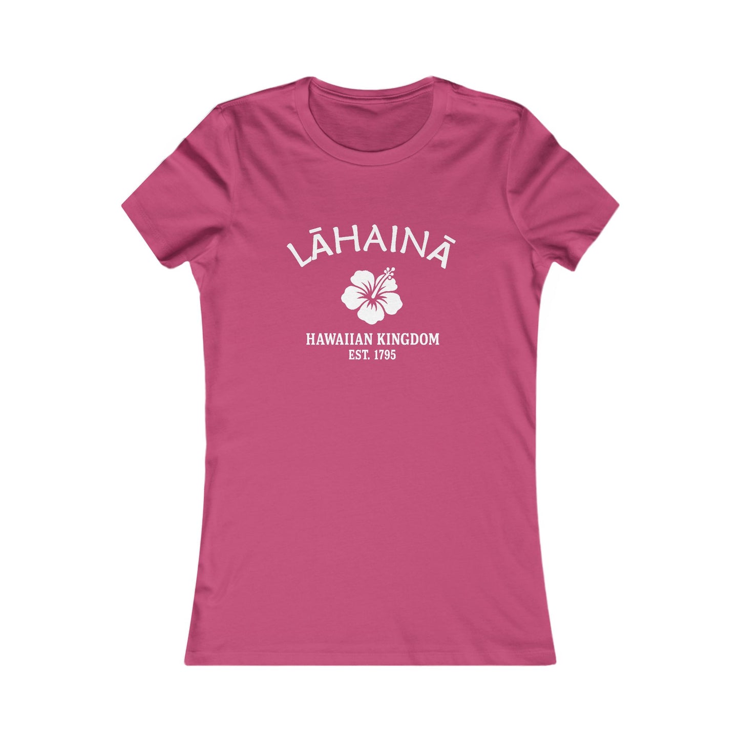 Lahaina Hawaii Vintage Retro Womens Fitted Ringspun Cotton Tee - White Logo