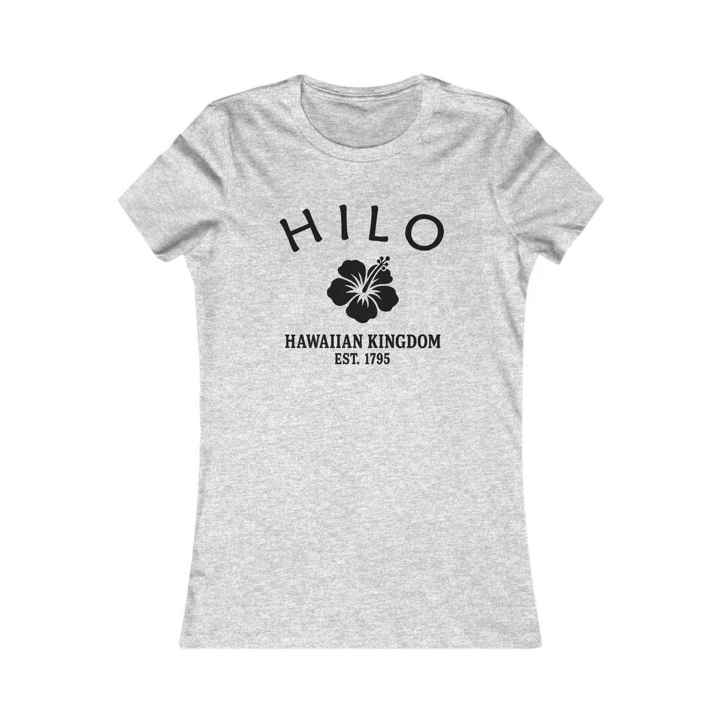 Hilo Hawaii Ringspun Cotten Fitted Vintage Retro Womens Tee - Black Logo