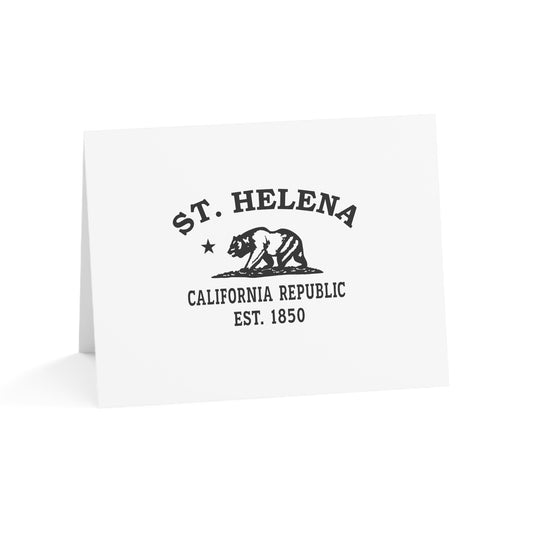 St Helena California Vintage Retro Thank You Card Set - Black Logo