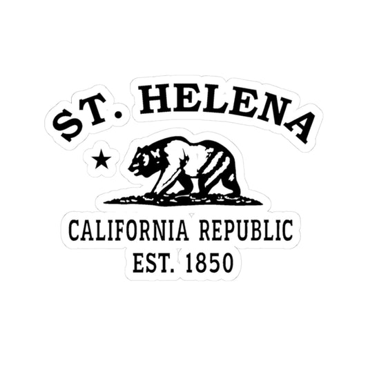 St Helena California Vintage Retro Vinyl Sticker - Black Logo