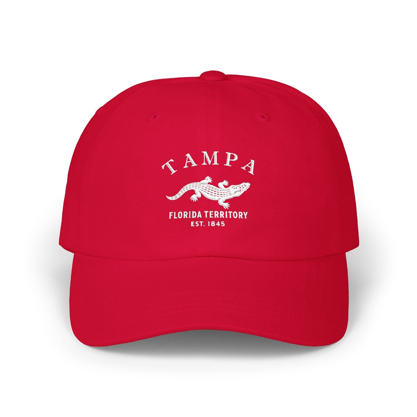 Tampa Florida Vintage Retro Embroidered Cotton Cap - White Logo