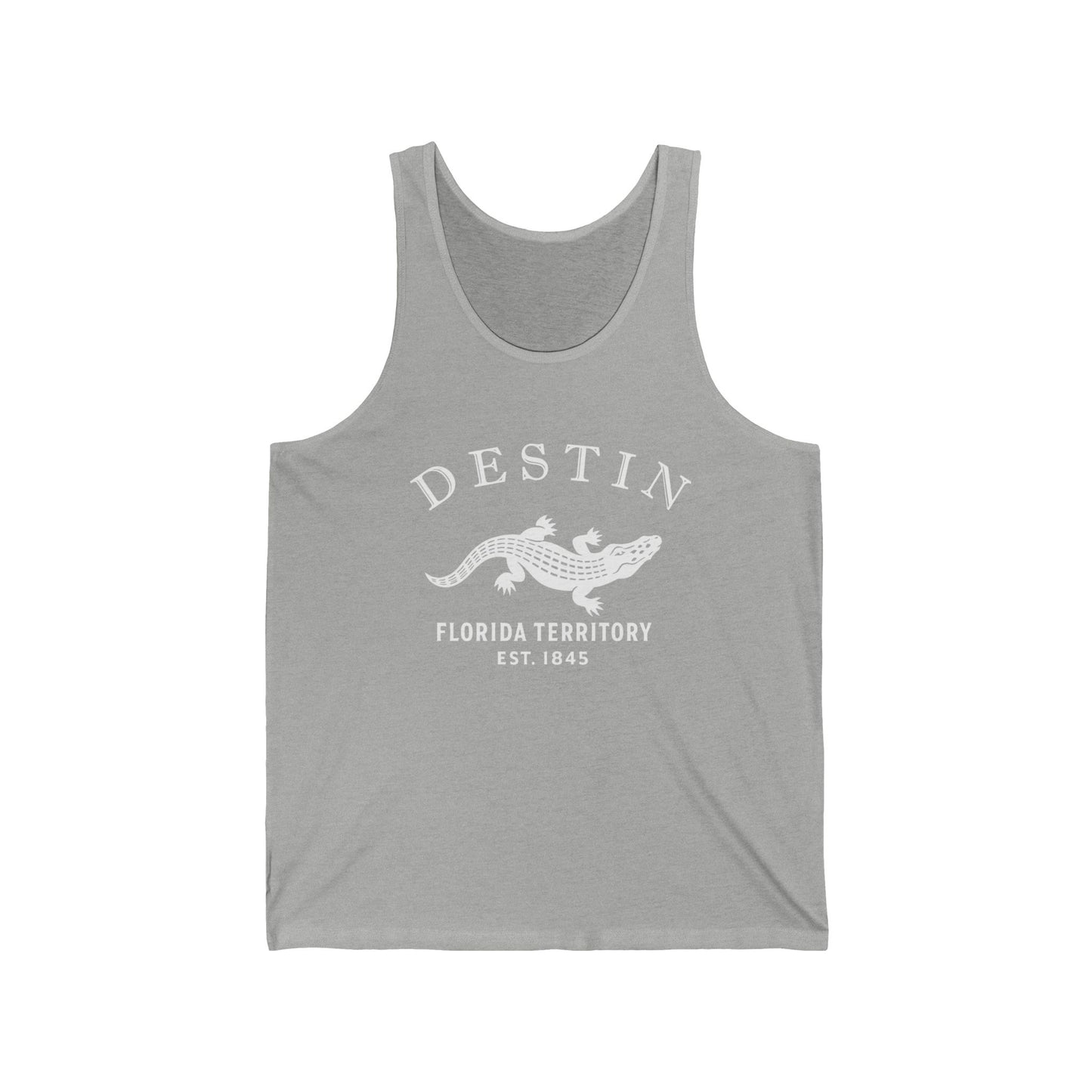 Destin Florida Vintage Retro Unisex Cotton Jersey Tank Top - White Logo