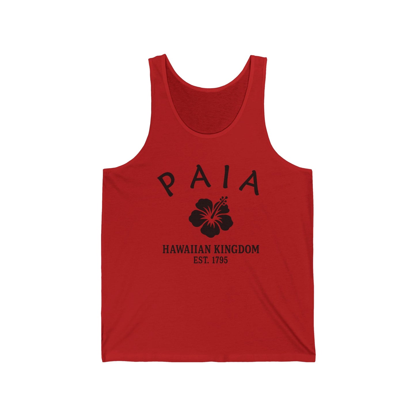 Paia Hawaii Unisex Cotton Jersey Tank Top - Black Logo