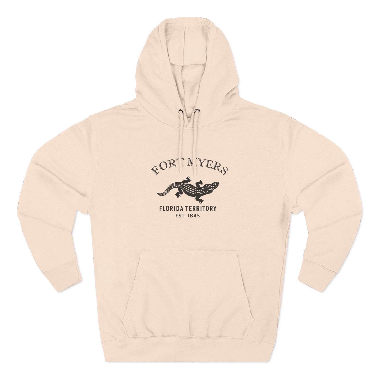 Fort Myers Florida Vintage Retro Unisex Heavy Cotton Hoodie - Black Logo