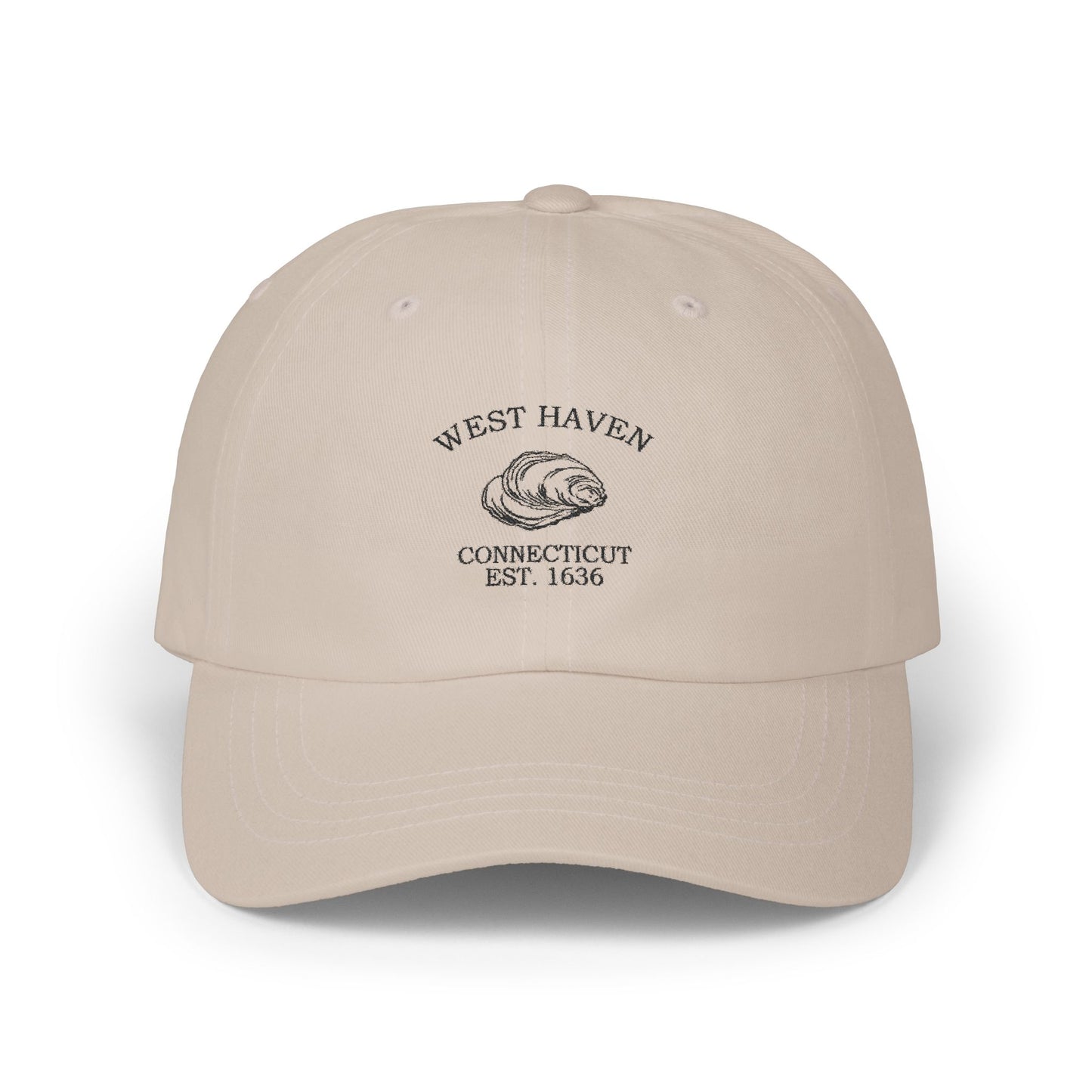 West Haven Connecticut Vintage Retro Embroidered Cotton Cap - Black Logo