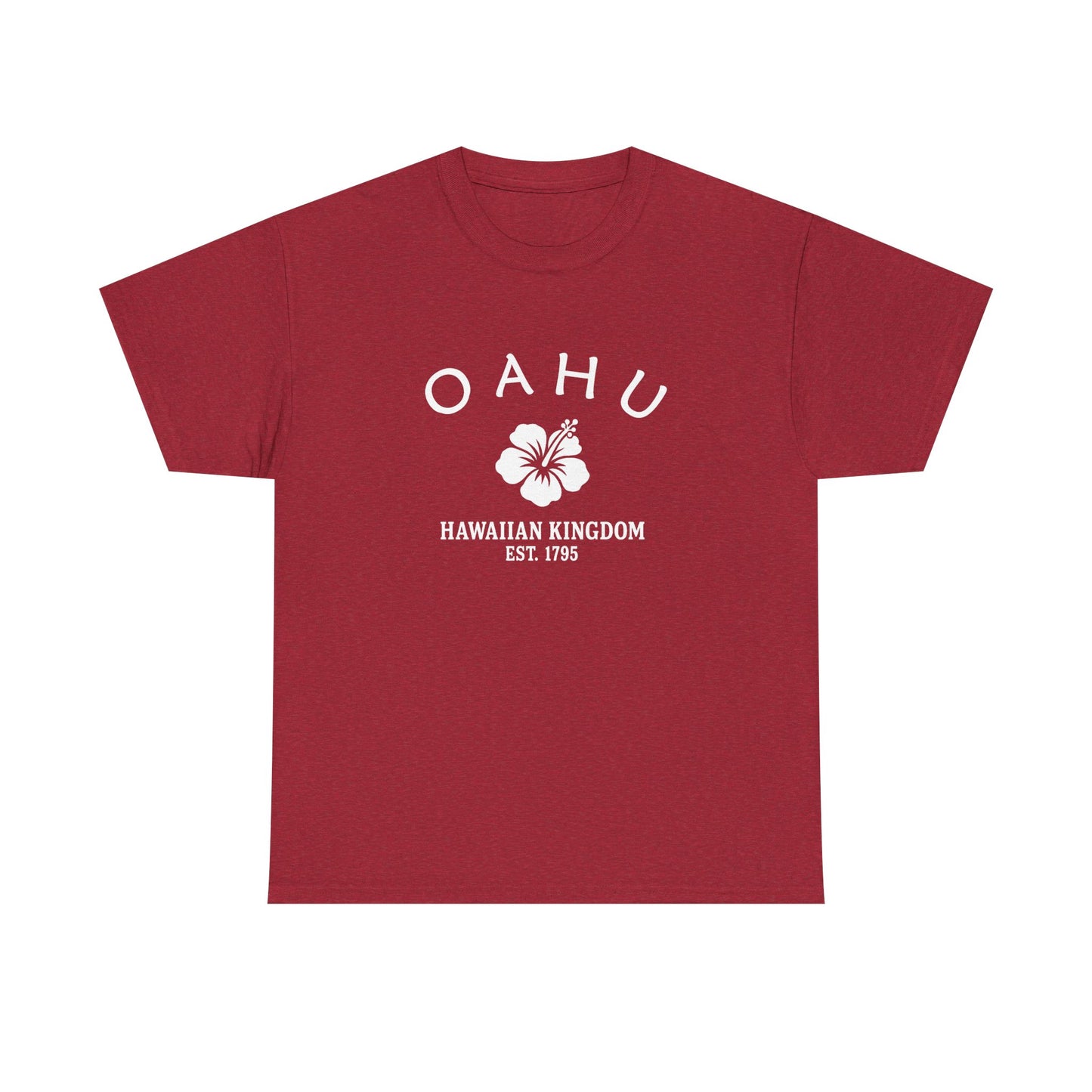 Oahu Hawaii Vintage Retro Unisex Heavy Cotton Tee - White Logo