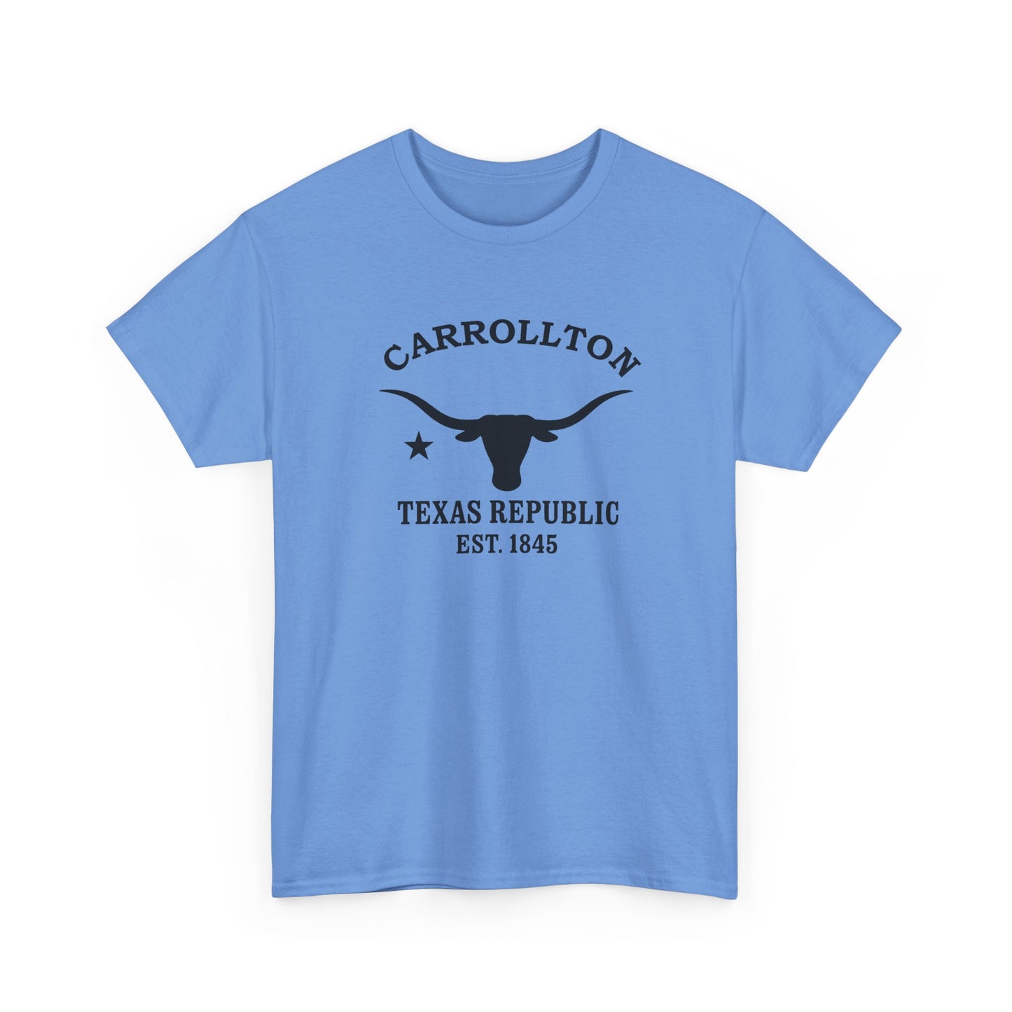 Carrollton Texas Vintage Retro Unisex Heavy Cotton Tee - Black Logo