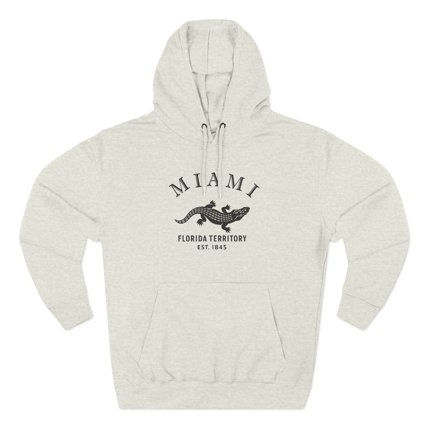 Miami Florida Vintage Retro Unisex Heavy Cotton Hoodie - Black Logo