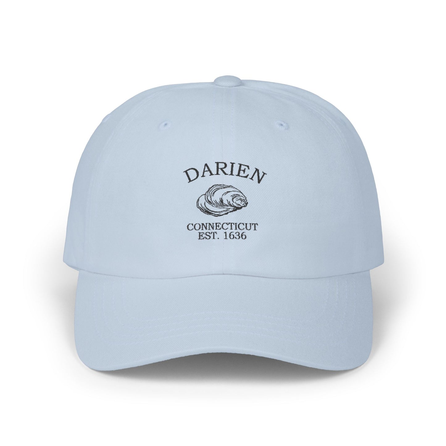 Darien Connecticut Vintage Retro Embroidered Cotton Cap - Black Logo