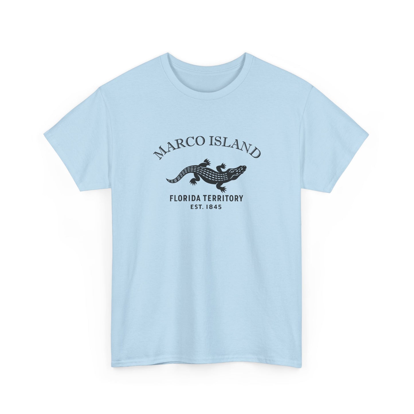 Marco Island Florida Vintage Retro Unisex Heavy Cotton Tee - Black Logo