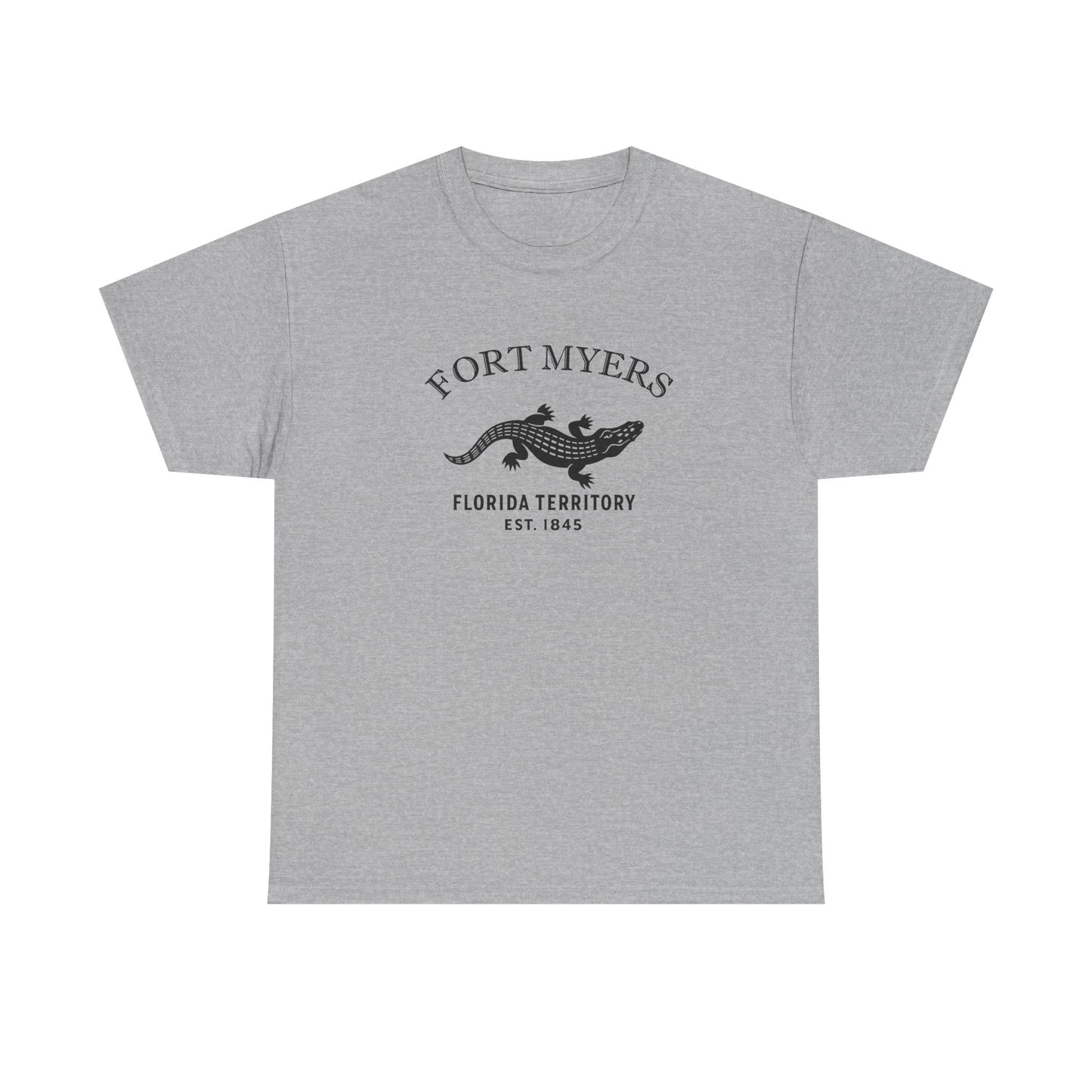 Fort Myers Florida Vintage Retro Unisex Heavy Cotton Tee - Black Logo