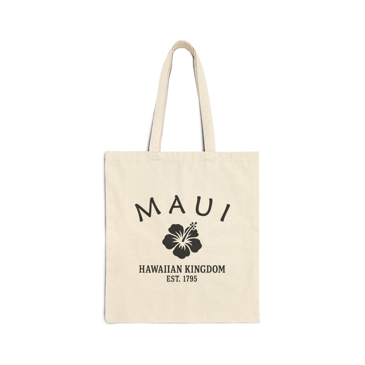 Maui Hawaii Vintage Retro Cotton Canvas Tote Bag - Black Logo