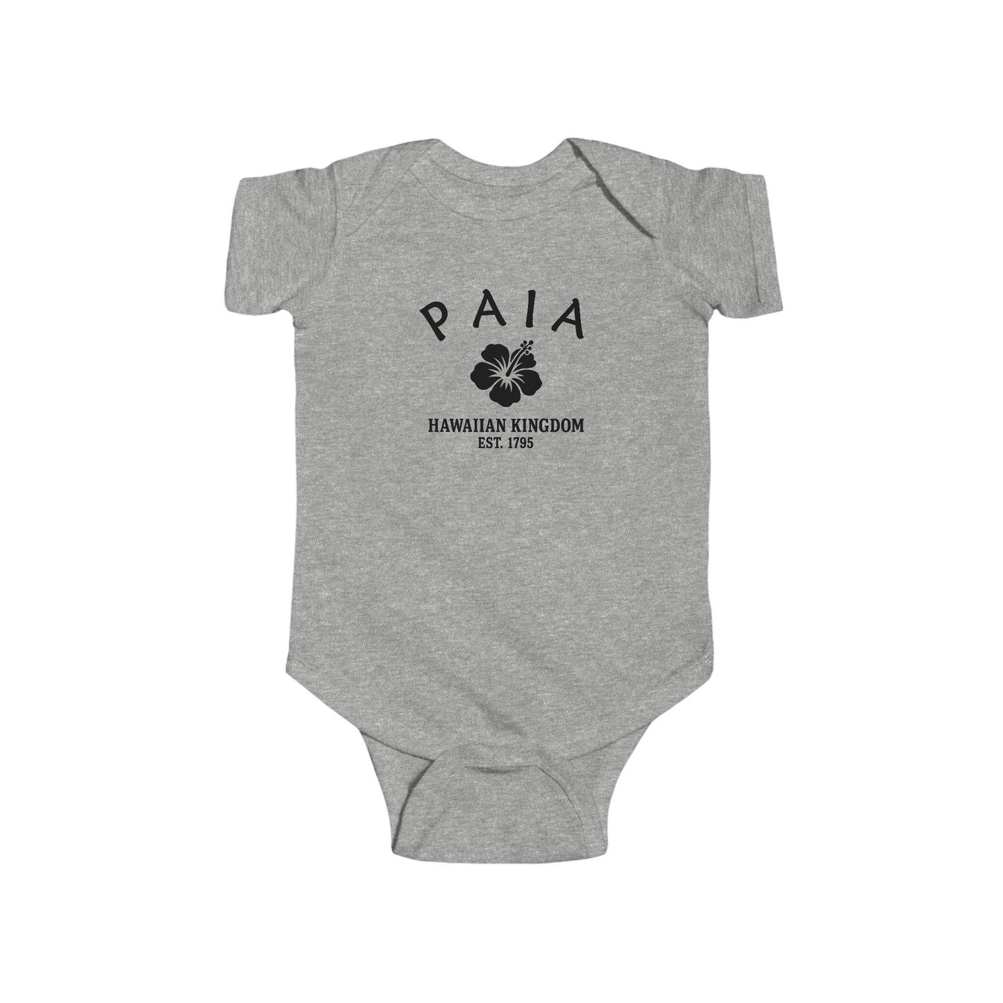 Paia Hawaii Cottton Jersey Baby Bodysuit - Black Logo