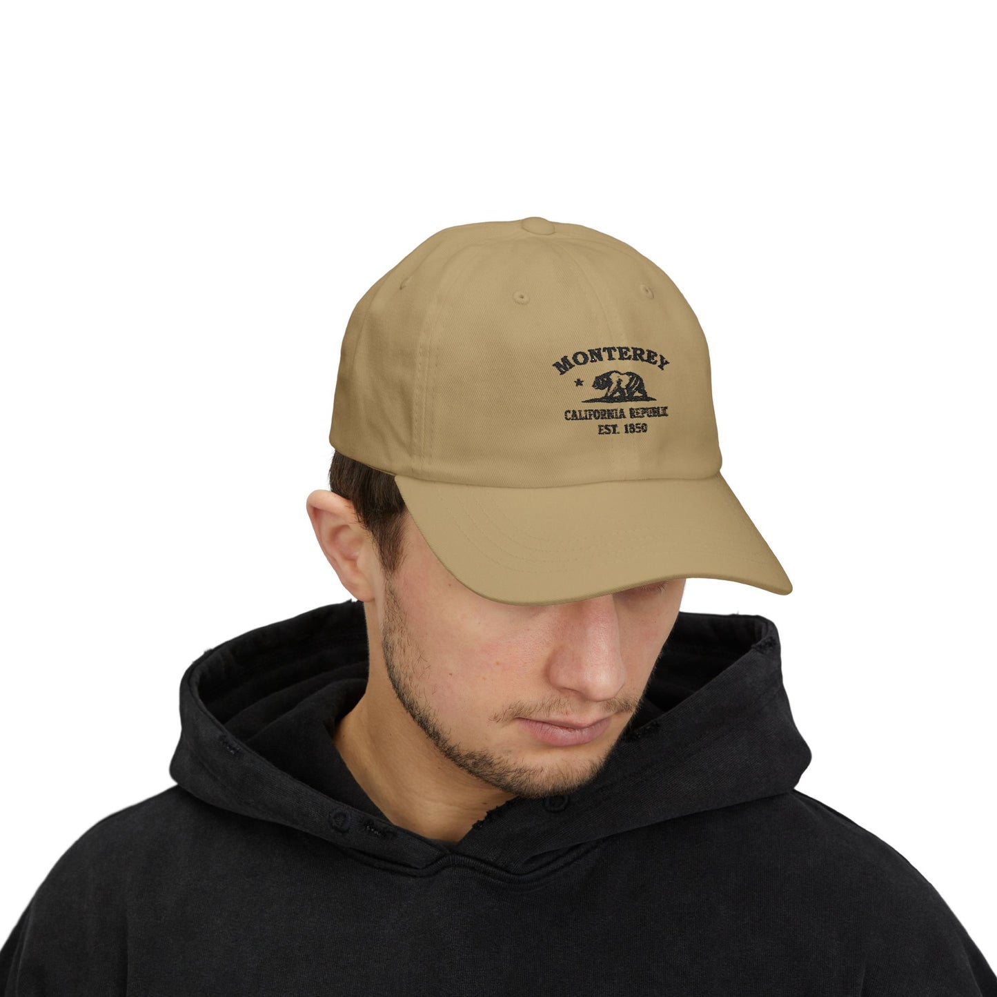 Monterey California Classic Embroidered Cotten Cap - Black Logo