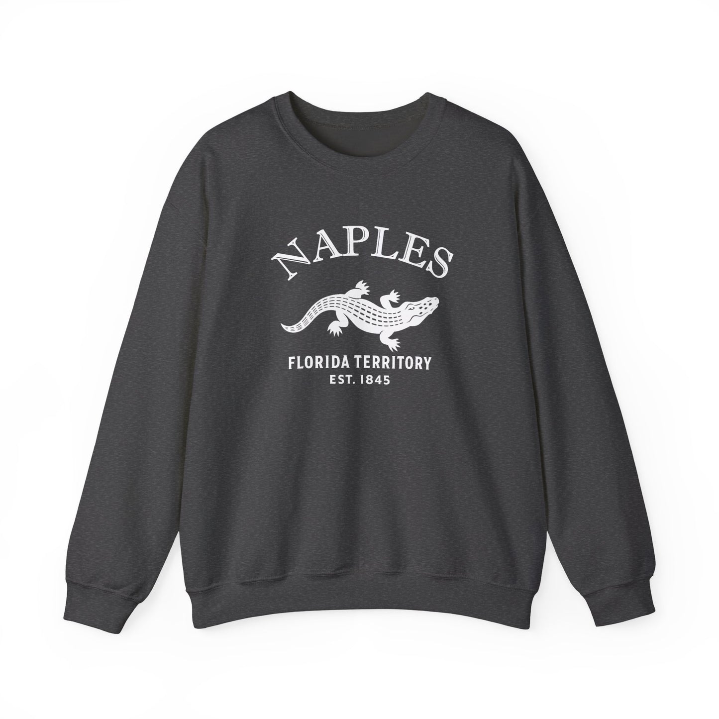 Naples Florida Vintage Retro Unisex Heavy Crewneck Sweatshirt - White Logo