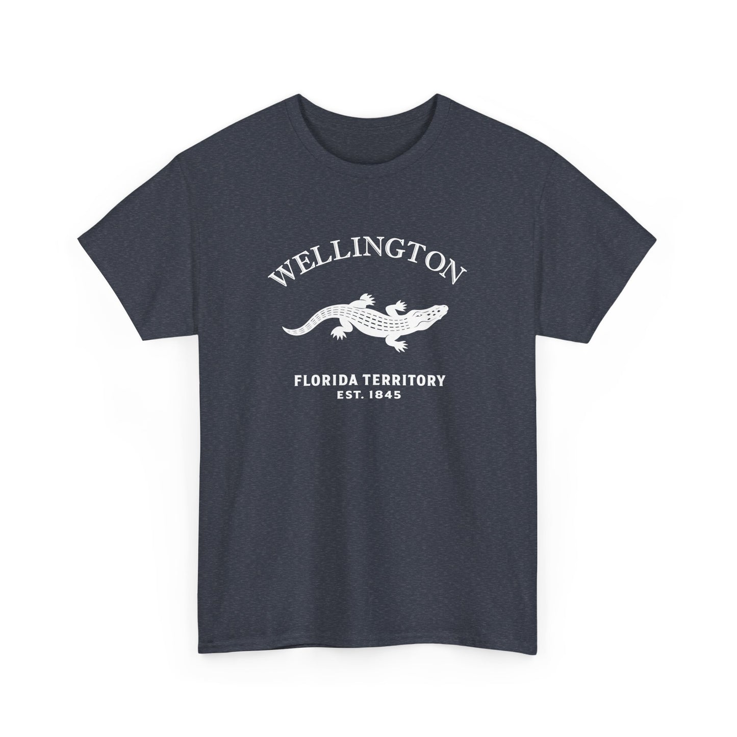 Wellington Florida Vintage Retro Unisex Heavy Cotton Tee - White Logo