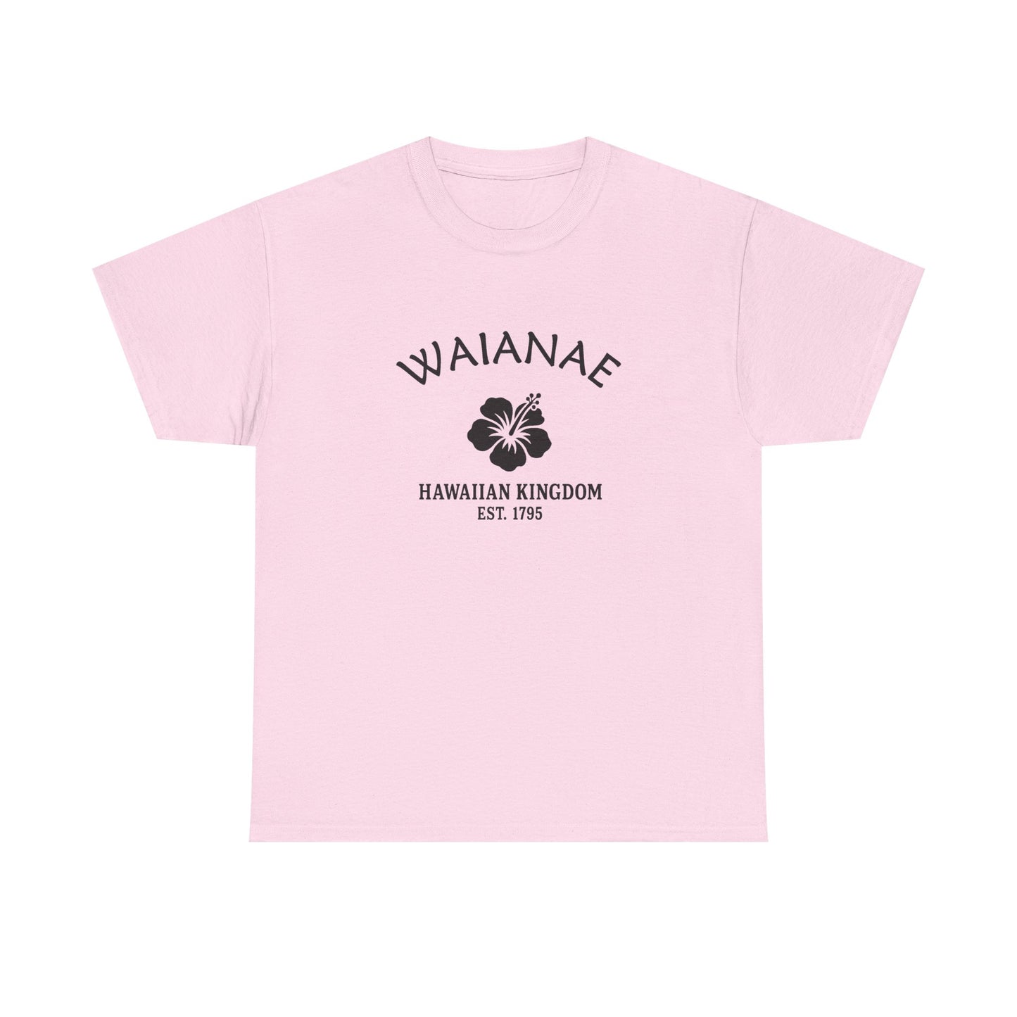 Waianae Hawaii Vintage Retro Unisex Heavy Cotton Tee - Black Logo