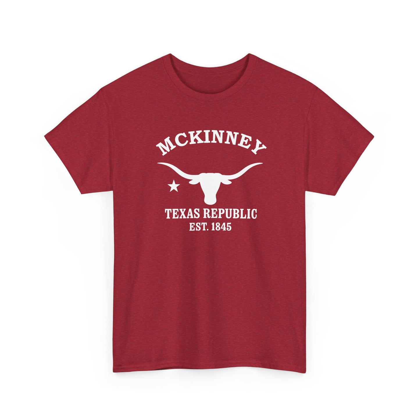 McKinney Texas Vintage Retro Unisex Heavy Cotton Tee - White Logo