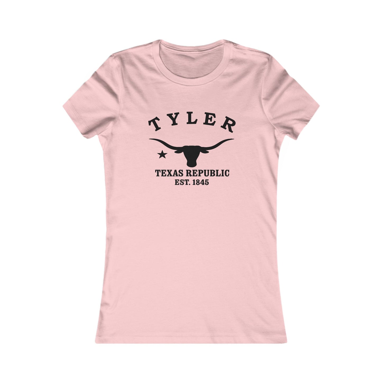 Tyler Texas Vintage Retro Womens Fitted Ringspun Cotton Tee - Black Logo