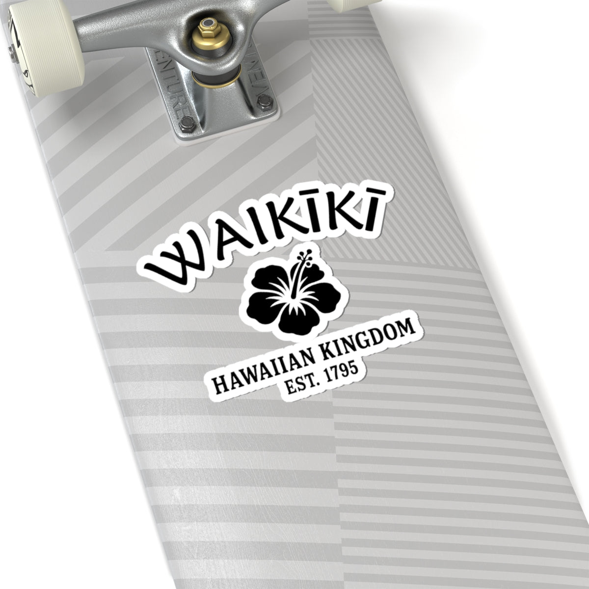 Waikiki Hawaii Vintage Retro Vinyl Sticker - Black Logo