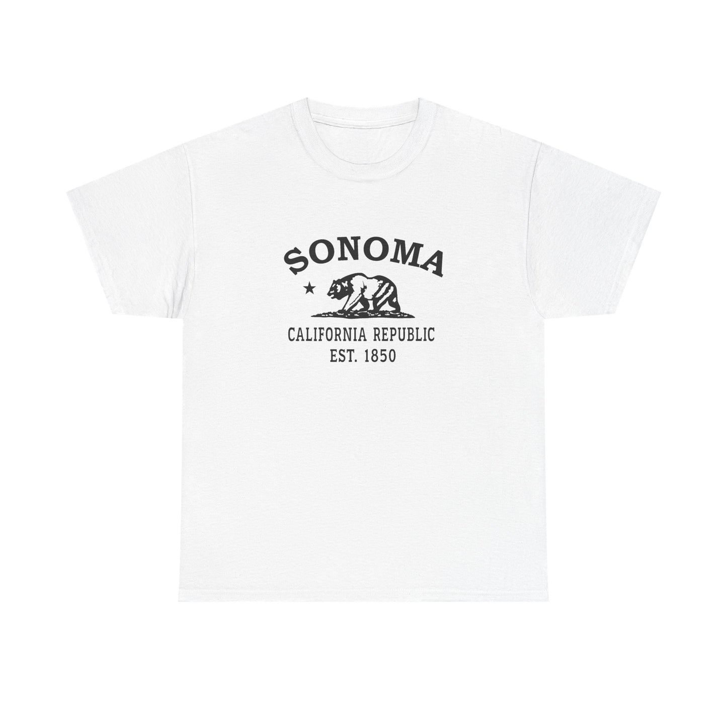 Sonoma California Vintage Retro Unisex Heavy Cotton Tee - Black Logo