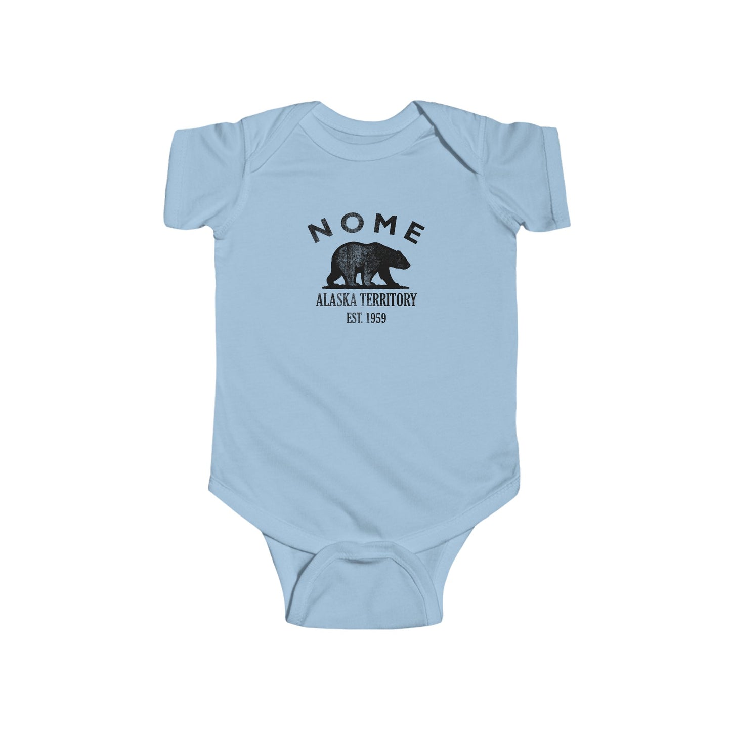 Nome Alaska Cottton Jersey Baby Bodysuit - Black Logo