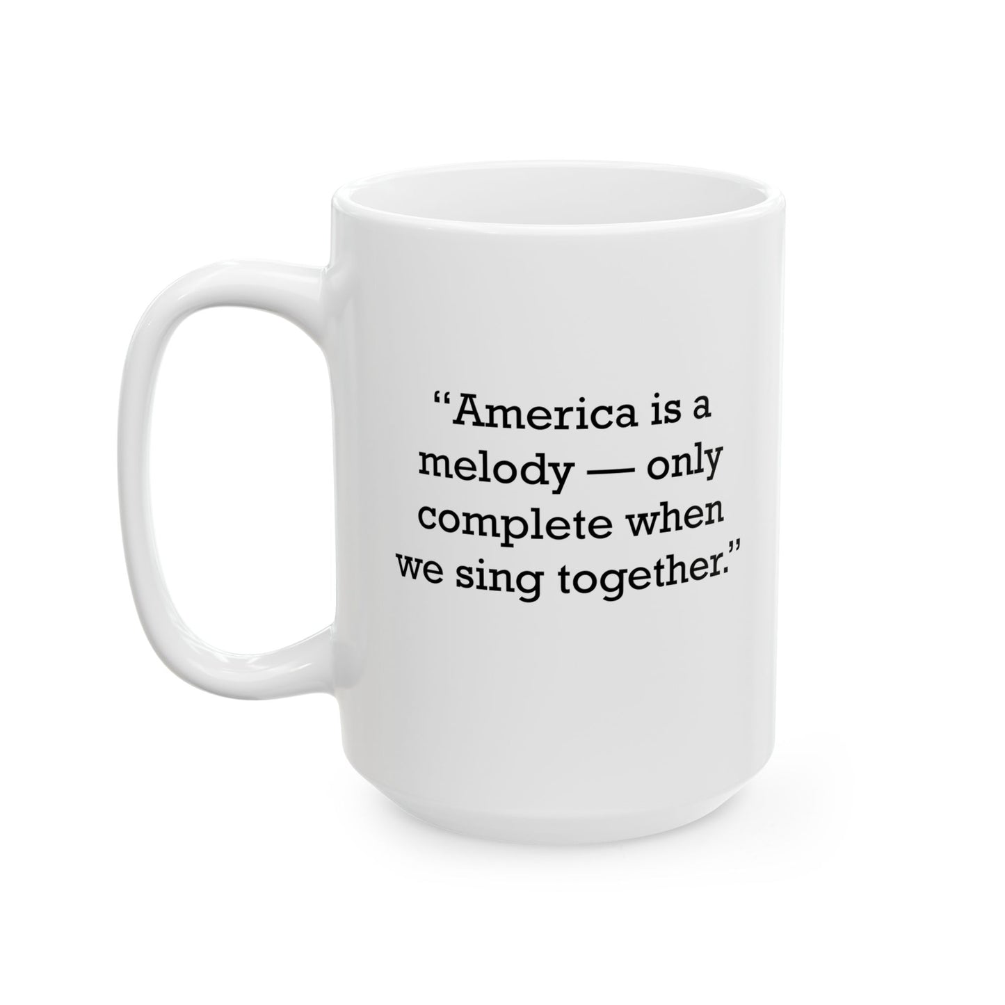 Quote 33 America Is A Vintage Retro Ceramic Mug - Black Logo