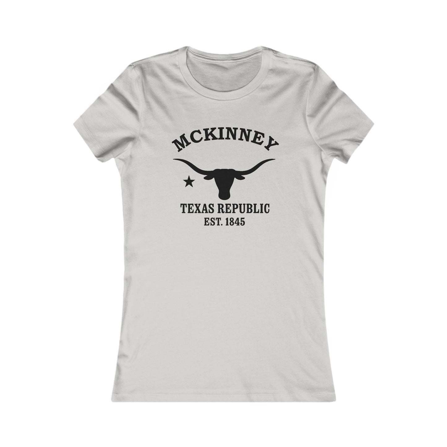 McKinney Texas Ringspun Cotten Fitted Vintage Retro Womens Tee - Black Logo