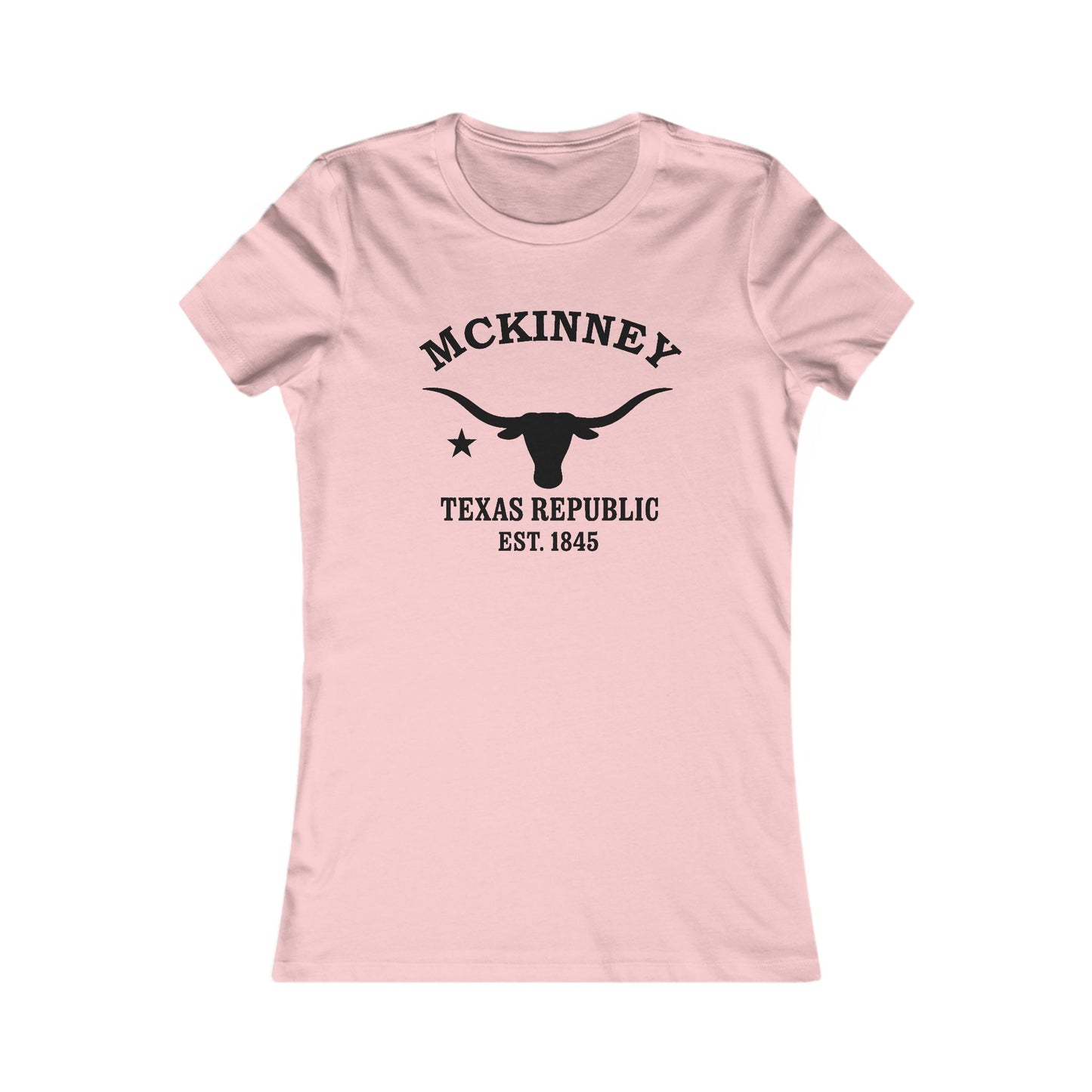McKinney Texas Ringspun Cotten Fitted Vintage Retro Womens Tee - Black Logo