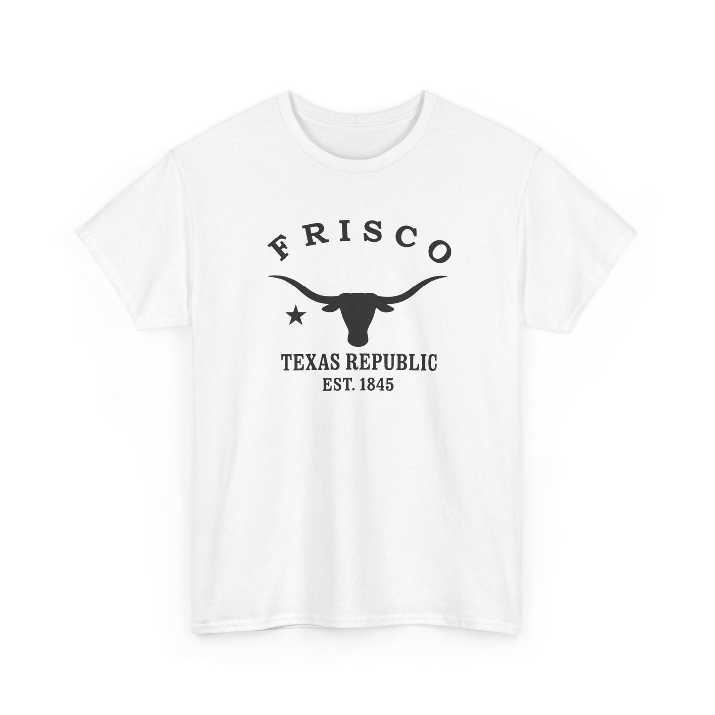 Frisco Texas Vintage Retro Unisex Heavy Cotton Tee - Black Logo