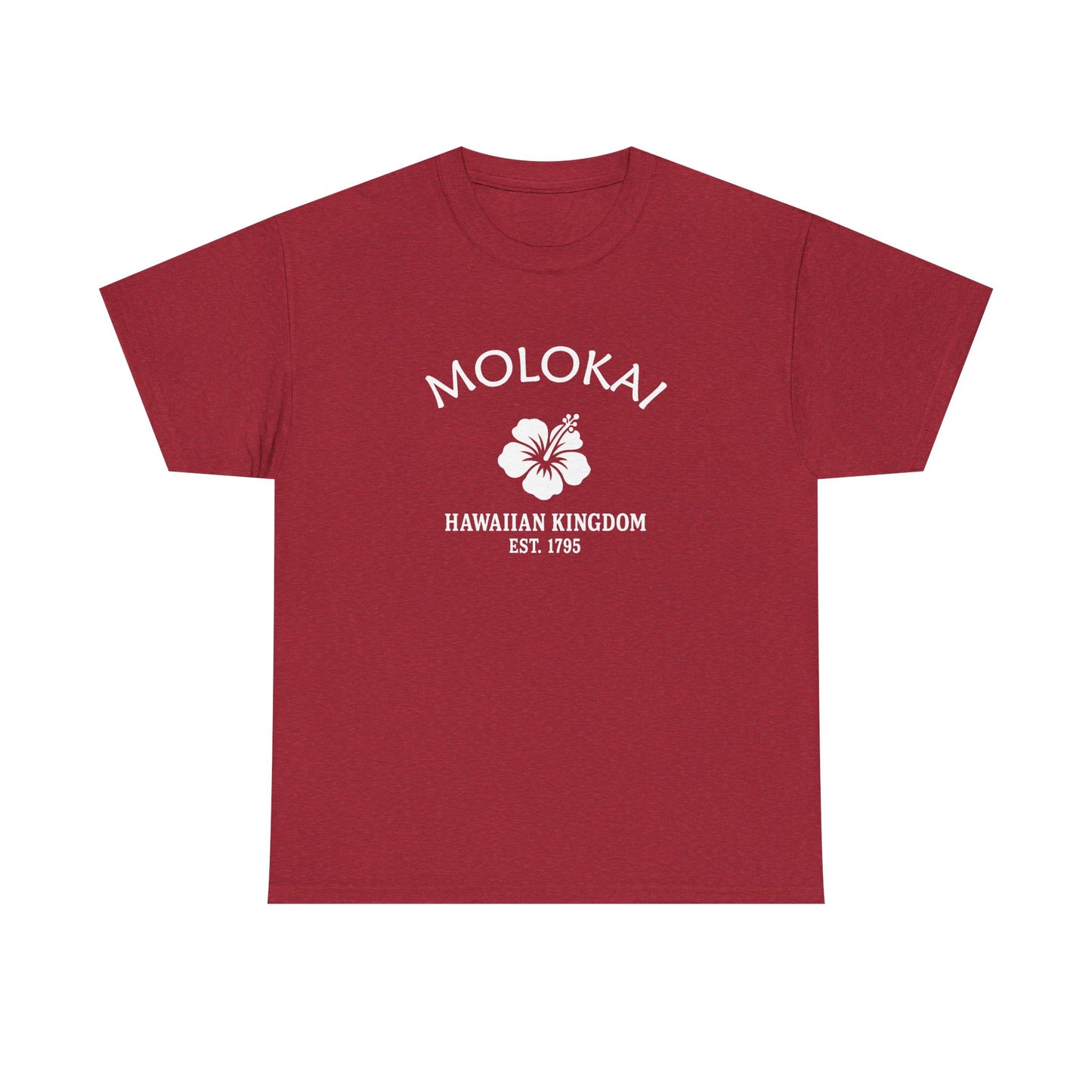 Molokai Hawaii Vintage Retro Unisex Heavy Cotton Tee - White Logo