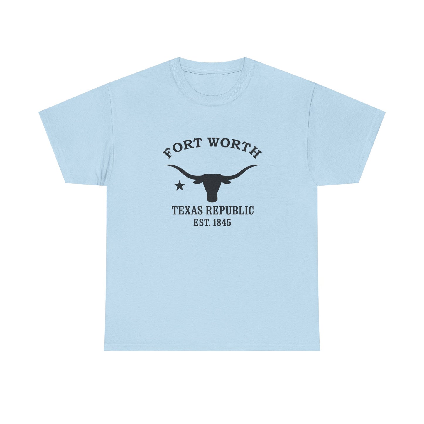 Fort Worth Texas Vintage Retro Unisex Heavy Cotton Tee - Black Logo