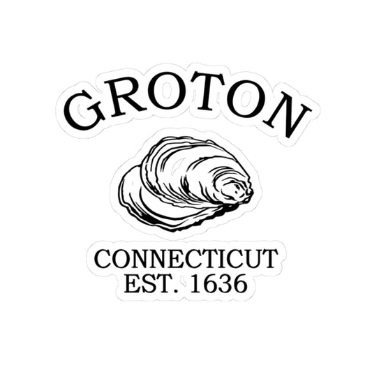 Groton Connecticut Vintage Retro Vinyl Sticker - Black Logo