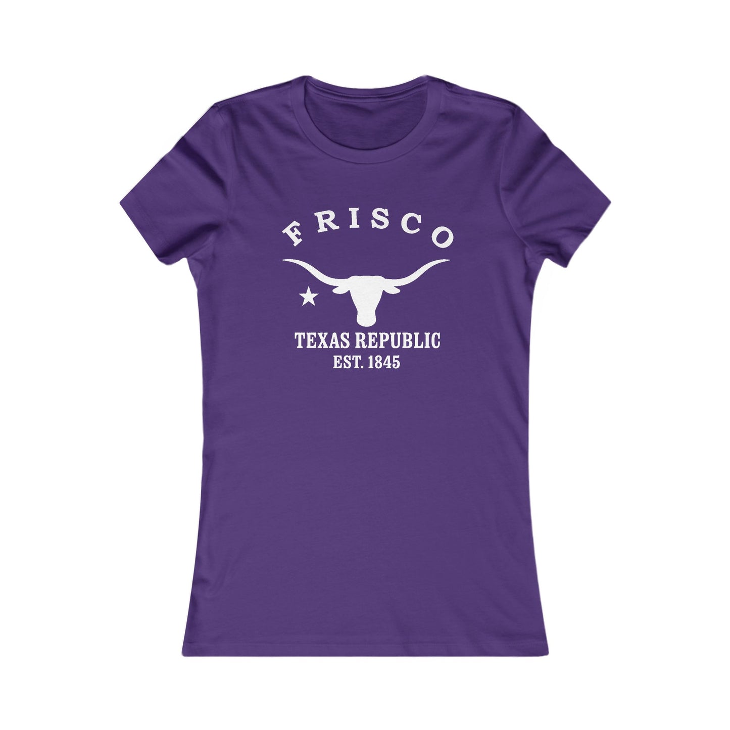 Frisco Texas Vintage Retro Womens Fitted Ringspun Cotton Tee - White Logo