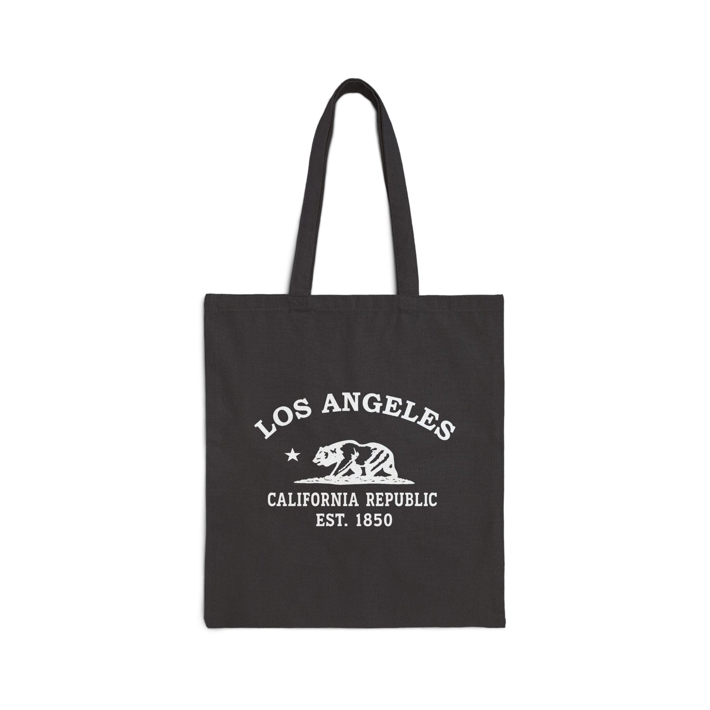 Los Angeles California Vintage Retro Cotton Canvas Tote Bag - White Logo