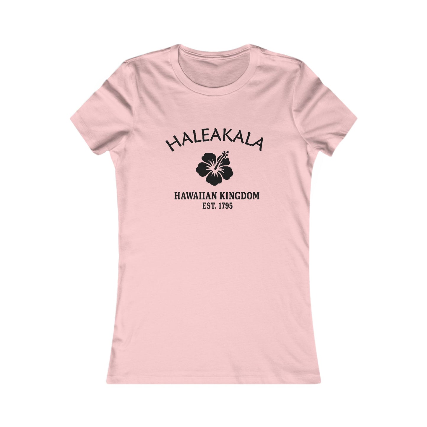 Haleakala Hawaii Ringspun Cotten Fitted Vintage Retro Womens Tee - Black Logo