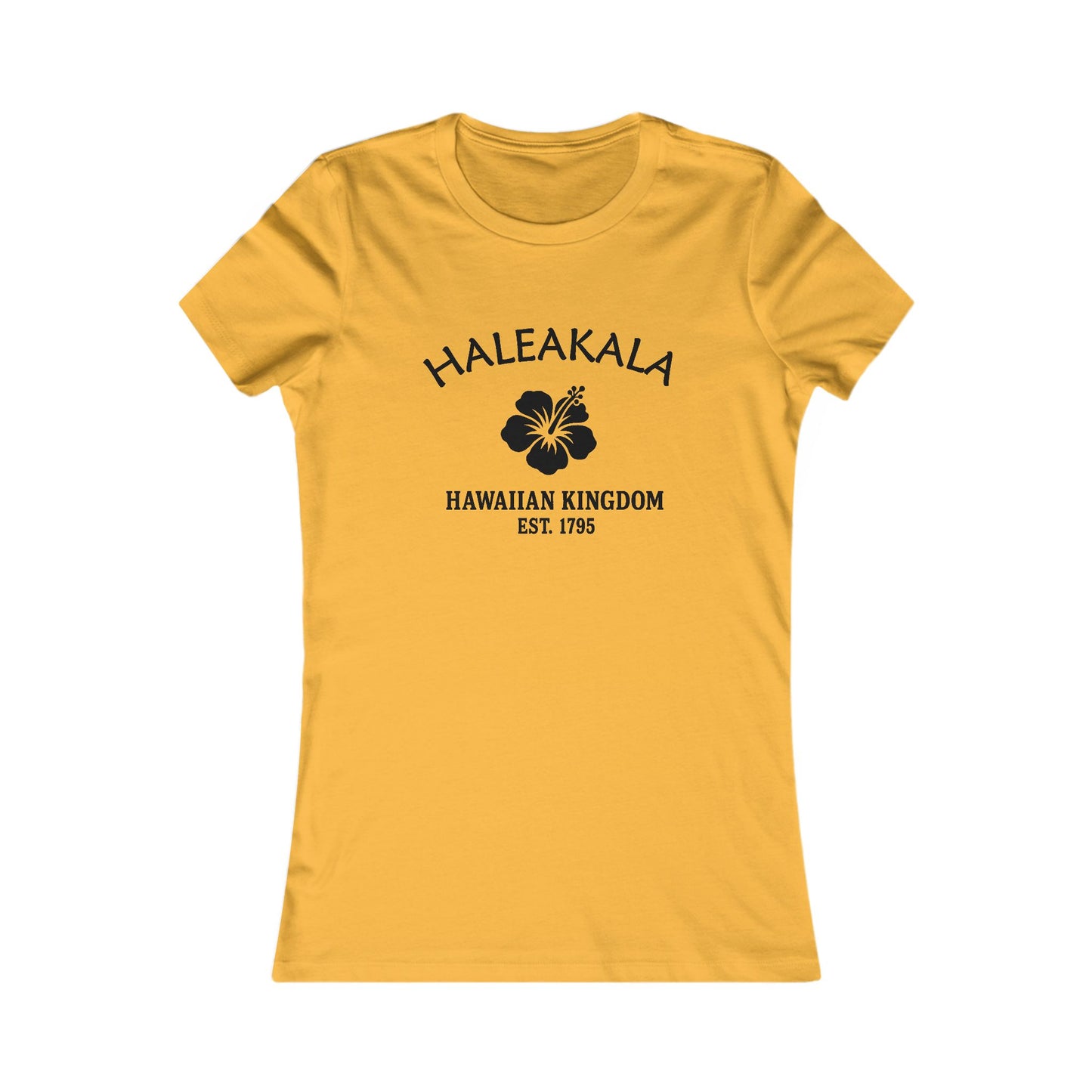Haleakala Hawaii Ringspun Cotten Fitted Vintage Retro Womens Tee - Black Logo