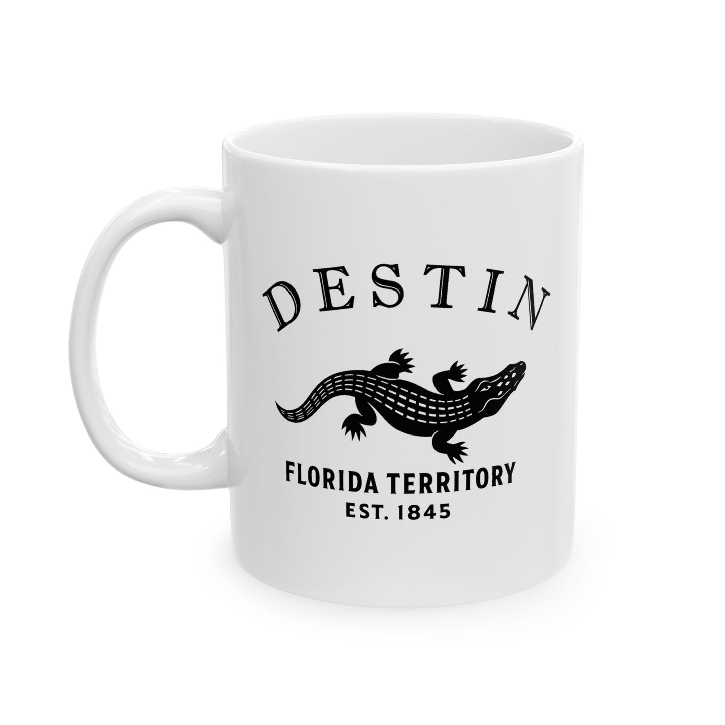 Destin Florida Vintage Retro Ceramic Mug - Black Logo