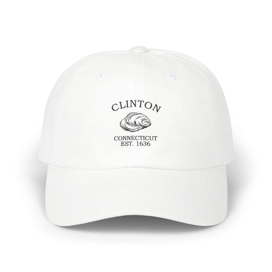 Clinton Connecticut Vintage Retro Embroidered Cotton Cap - Black Logo