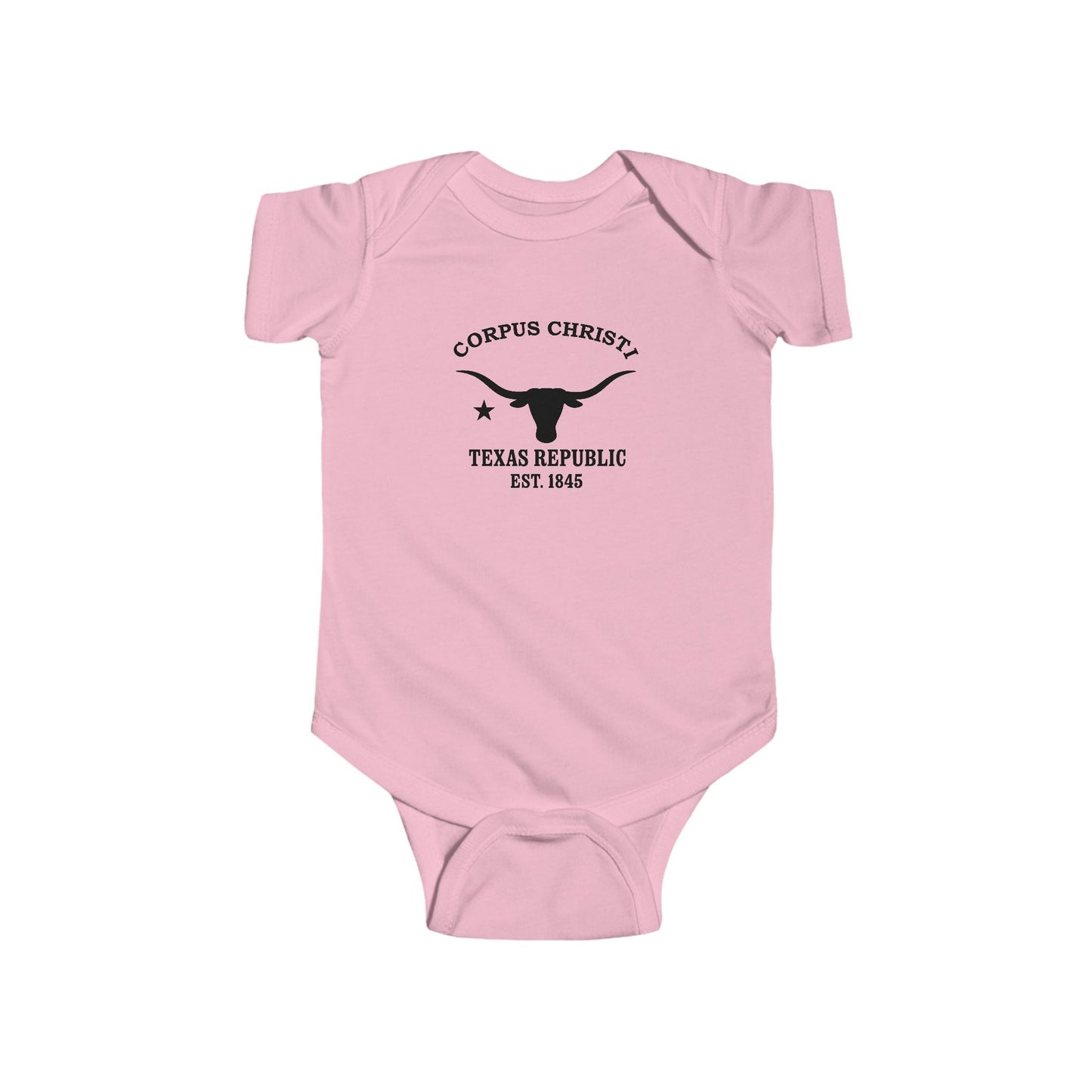 Corpus Christi Texas Vintage Retro Cotton Jersey Baby Bodysuit - Black Logo